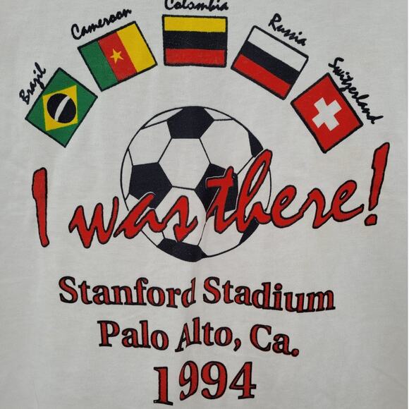 Fruit of the Loom 90s USA Soccer Graphic Tee Shirt Vintage World Cup Style - Picture 7 of 12
